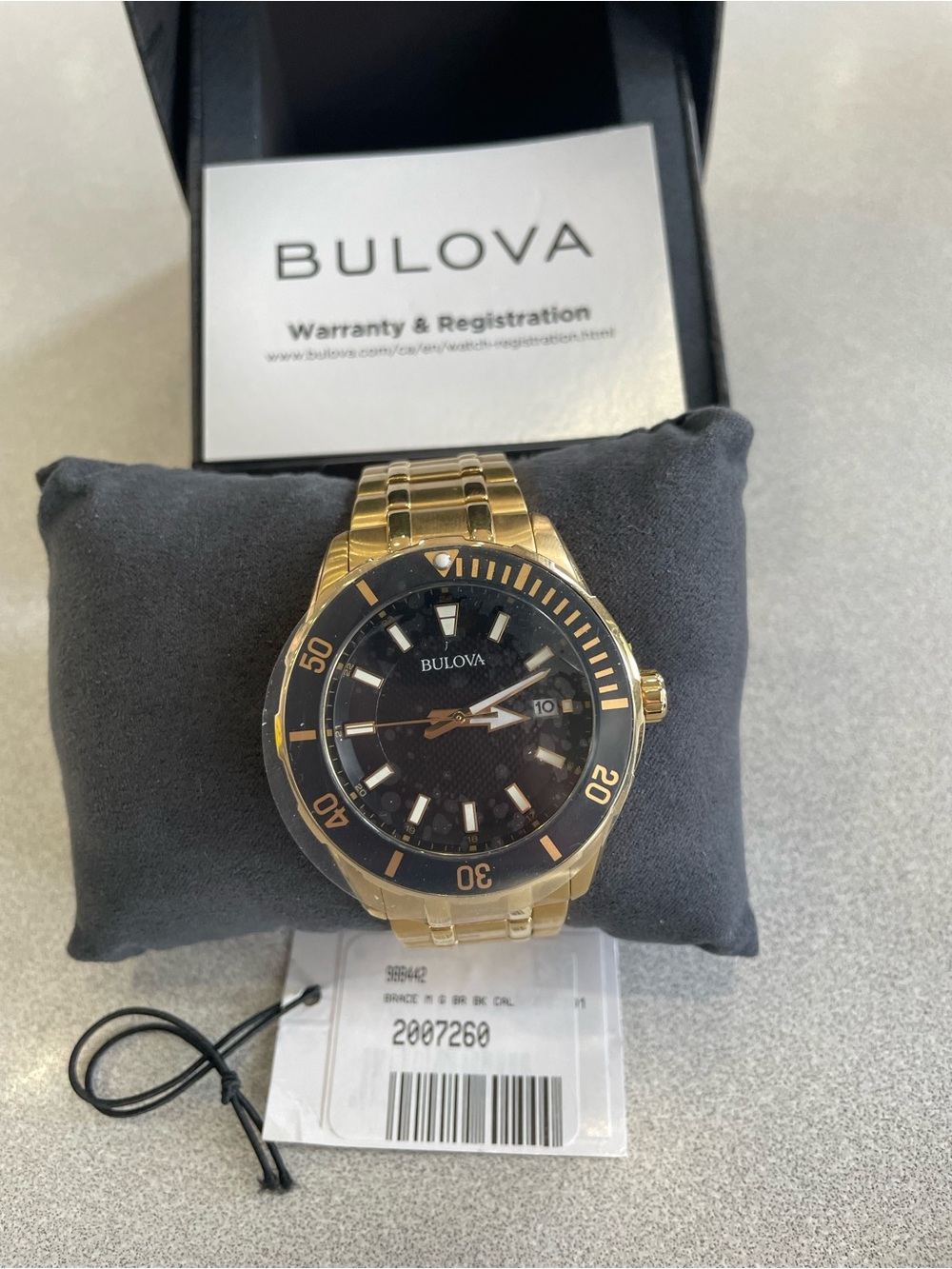 Bulova Gold and Black Men's Bracelet Diver Watch